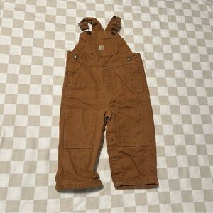 Carhartt Kids Overalls in Classic Brown 18 months flannel lining